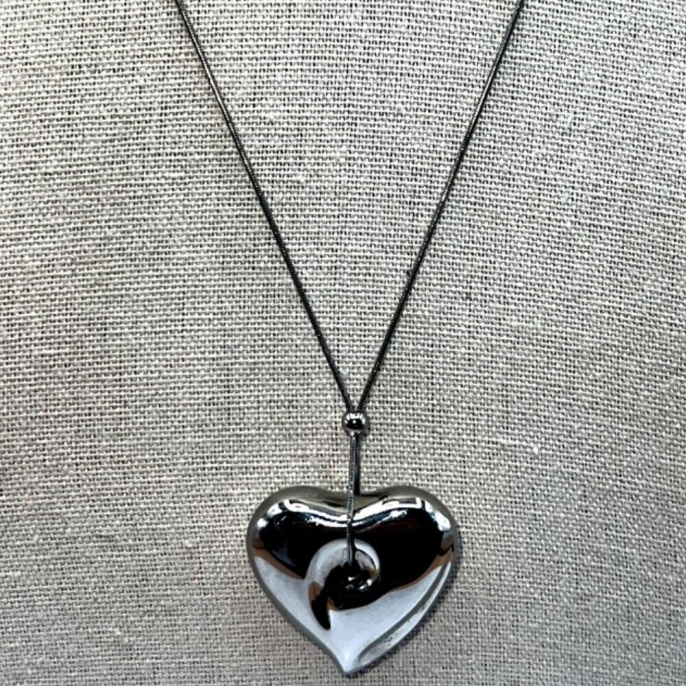 Breil  Silver Tone Heart Pendant Necklace   A96